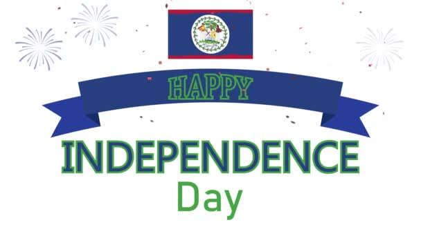Szczęśliwego Dnia Niepodległości Belize Motion Design Września Niezależność Belize Animacja — Wideo stockowe