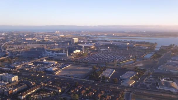 Luftaufnahme Der Oakland Coliseum Garage Und Des Ringcentral Coliseum Oakland — Stockvideo