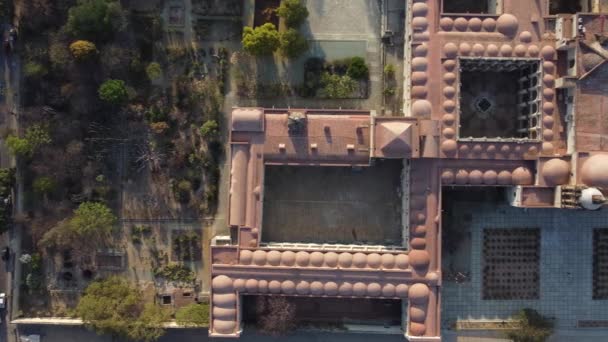 美しいサントドミンゴ教会のオーバーヘッドショット 芸術建築デザイン オアハカ州 メキシコ — ストック動画