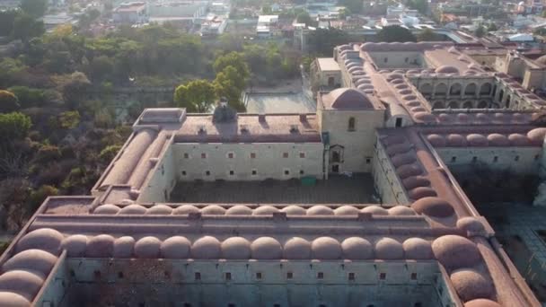 Drone Flying Magnificent Old Santo Domingo Church Convent Unique Architectural — Vídeos de Stock