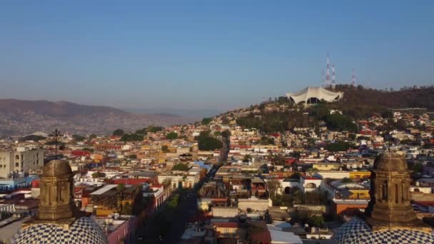 Kilisenin Kubbeleri Ile Santo Domingo Oaxaca Meksika Manastırı Arasında Geriye — Stok video