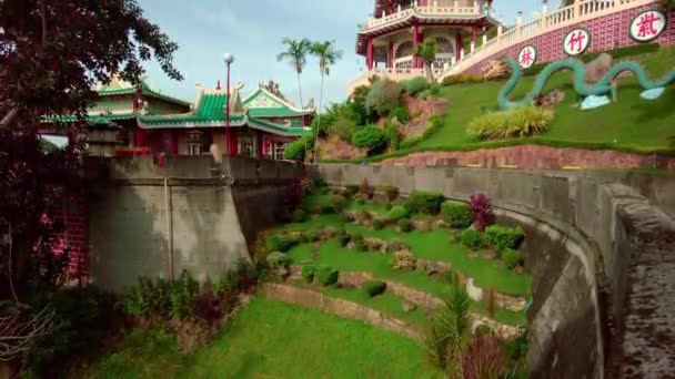 Templo Taoísta Cidade Cebu Filipinas Suave Pan Tiro Famoso Marco — Vídeo de Stock