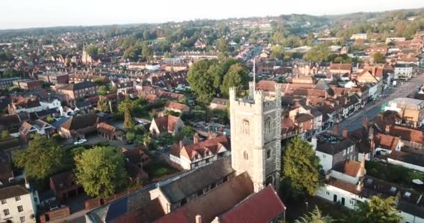 Ruhige Drohnenaufnahme Von Henley Der Themse Oxfordshire Bei Sonnenaufgang Gefilmt — Stockvideo