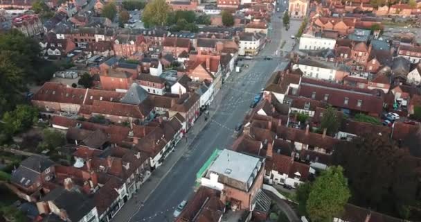 Rare Drone Shot Henley Thames High Street Sunrise Shot Starts — Stock Video