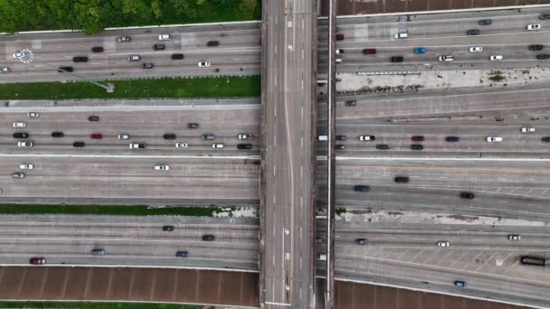 Vista Aerea Sopra Traffico Sulla Gulf Fwy Interstate Houston Usa — Video Stock