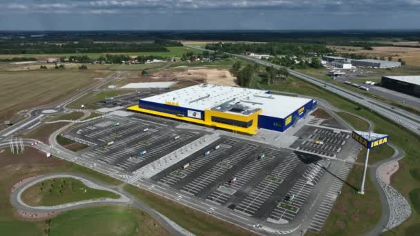 Drone Beelden Van Ikea Tallinn Store Een Paar Dagen Voor — Stockvideo
