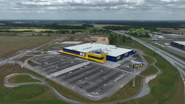 Vista Aérea Ikea Tallinn Store Apenas Alguns Dias Antes Abrir — Vídeo de Stock