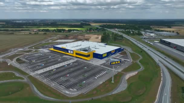 Vista Aérea Ikea Tallinn Store Apenas Alguns Dias Antes Abrir — Vídeo de Stock