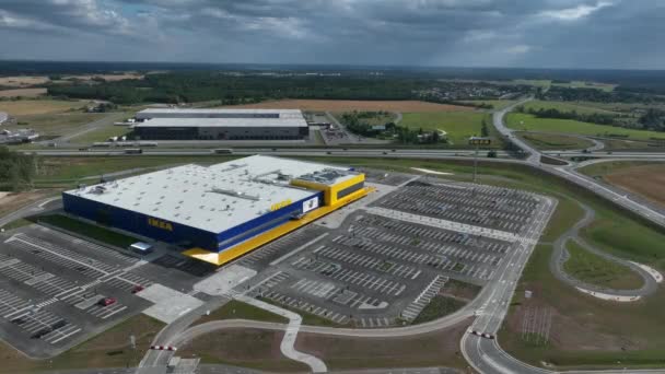 Drone Beelden Van Enorme Ikea Tallinn Store Slechts Een Paar — Stockvideo