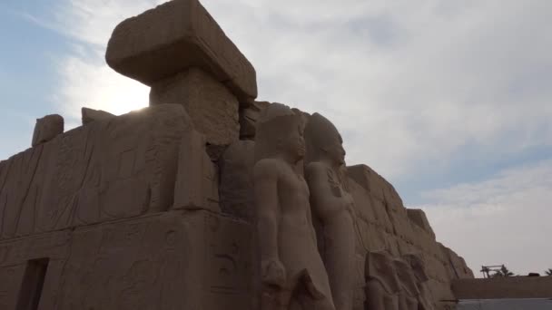 Rzeźby Rzeźbione Ściany Kompleksu Świątynnego Karnak Luxor Egipt — Wideo stockowe