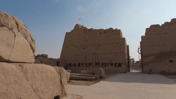 Historische Stätte Mit Den Ruinen Des Karnak Tempelkomplexes Luxor Ägypten — Stockvideo