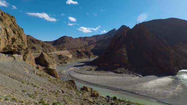 Maroc Dans Désert Atlas Montagnes Paysage — Video