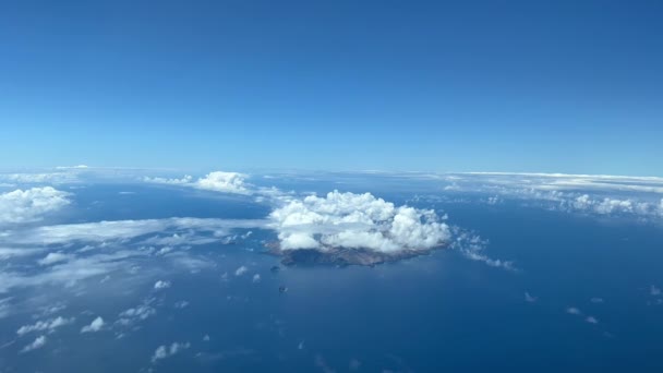 Porto Santo Légi Képe Madeira Mellett Portugália Néhány Felhő Borítja — Stock videók
