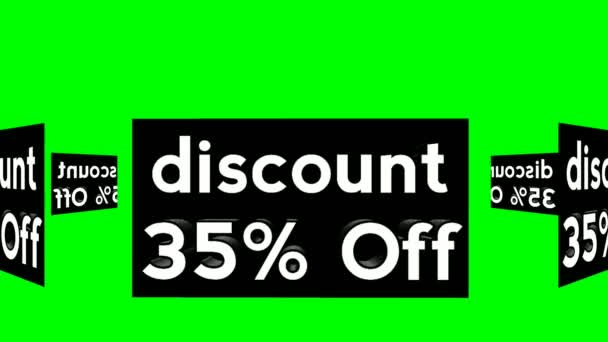 Animation Cartoon Discount Running Text Promotional Animation Green Screen Background — Stock Video