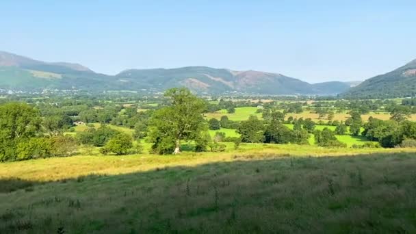 Landskapsbild Panorering Över Vacker Landsbygd Cumbria England — Stockvideo