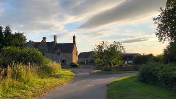 Sunset Small Cotswolds Village Wood Stanway England Inggris — Stok Video