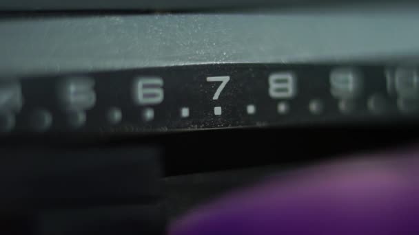 Vintage Selector Number Volume Level Slider Audio Amplifier Macro Shot — 비디오