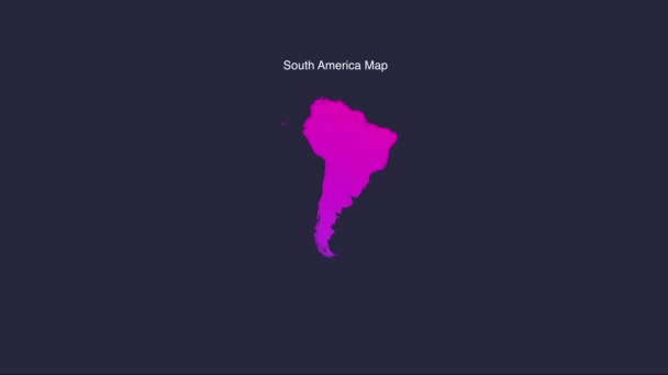 Egyszerű Dél Amerika Térkép Animációs Mozgási Grafika — Stock videók
