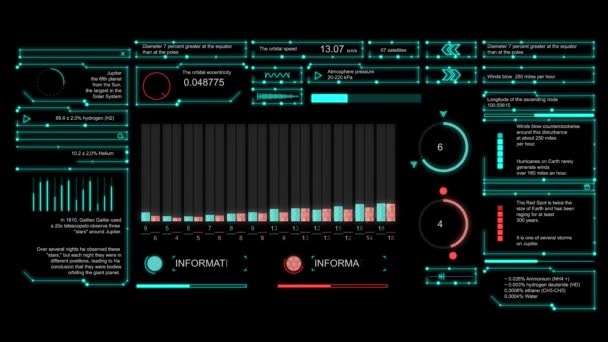Futurystyczne Pozycjonowanie Panelu Hud Ukierunkowanie Elementu Ruchu — Wideo stockowe