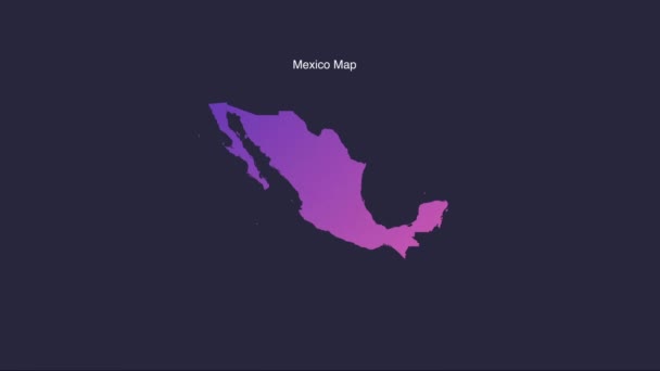Prosta Mapa Meksyk Animated Motion Graphic — Wideo stockowe