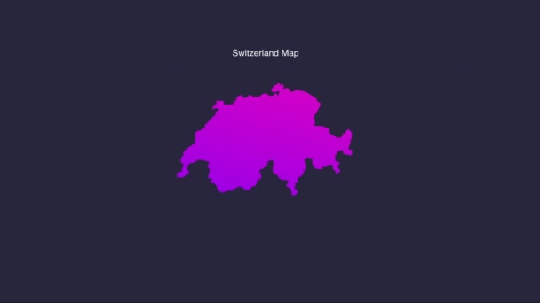 Απλή Ελβετία Χάρτης Κινουμένων Σχεδίων — Αρχείο Βίντεο