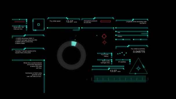 Futuristic Hud Panel Positioning Targeting Motion Element — Stock Video