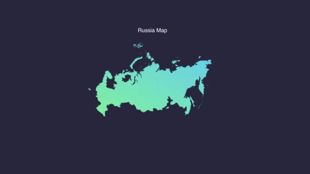 Jednoduchá Ruská Animovaná Mapa Pohybová Grafika — Stock video