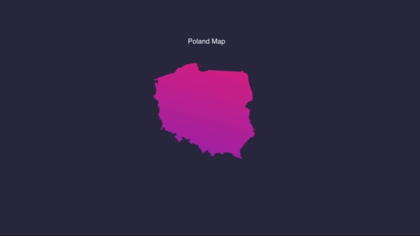 Prosta Mapa Polski Animowana Grafika Ruchu — Wideo stockowe