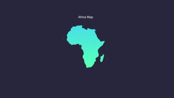 Enkelt Afrika Animerad Karta Rörelse Grafisk — Stockvideo