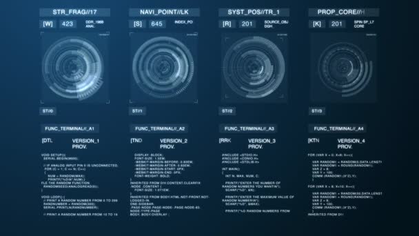 Futurystyczne Pozycjonowanie Panelu Hud Ukierunkowanie Elementu Ruchu — Wideo stockowe