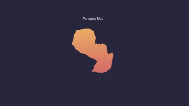 Eenvoudige Paraguay Animated Map Beweging Grafisch — Stockvideo