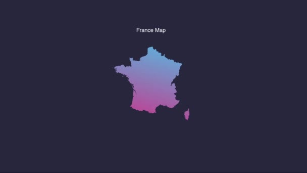 Prosta Mapa Francji Animowana Animacja Graficzna — Wideo stockowe