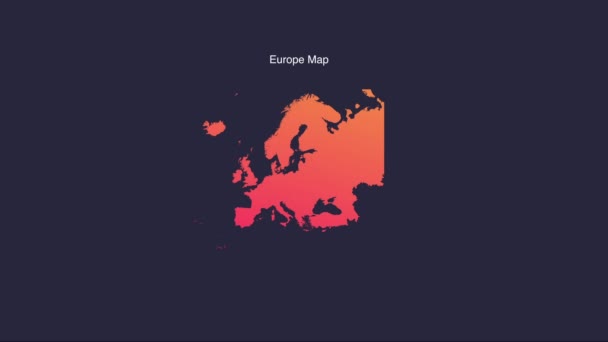 Mappa Europa Semplice Motion Graphic — Video Stock