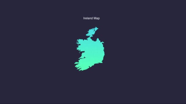 Simple Ireland Map Animated Motion Graphic — Stock video