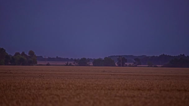 Darkness Comes Nightfall Farmland Rural Europe Time Lapse — Stock Video