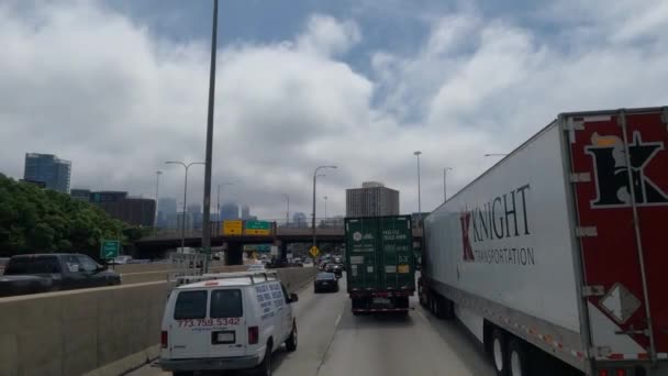 Reser Chicago Illinois Området Förorter Gator Och Motorvägar Pov Läge — Stockvideo