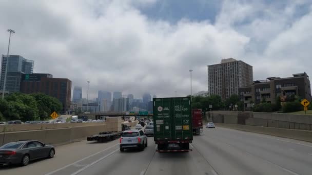 Traveling Chicago Illinois Area Suburbs Streets Highways Pov Mode I94 — Stock Video