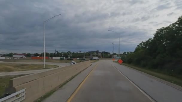 在伊利诺伊州芝加哥地区 街道和高速公路上的旅行 在Pov模式下 我们的车速会减慢 — 图库视频影像