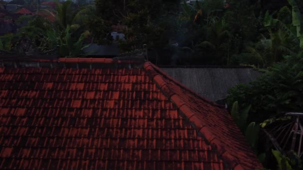Tropikal Köydeki Kil Çatısı Havadan Görünüyor — Stok video