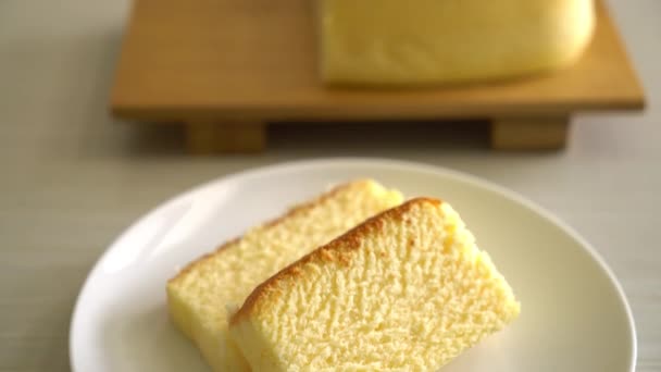 Light Cheese Cake Japanese Style — Stock video