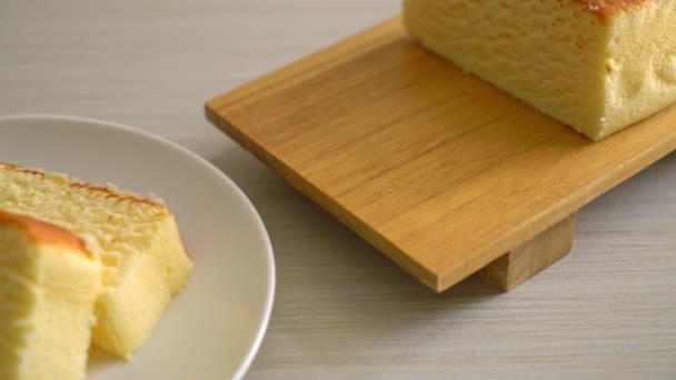 Light Cheese Cake Japanese Style — Stock video