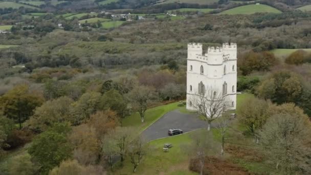 Scénická Svatební Scéna Krajinou Přírodní Krajina Haldon Belvedere Lawrence Castle — Stock video
