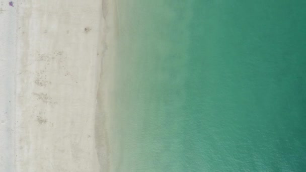 Vertical Shot Turquoise Ocean Sandy Seacoast Ives Bay Cornwall Regno — Video Stock