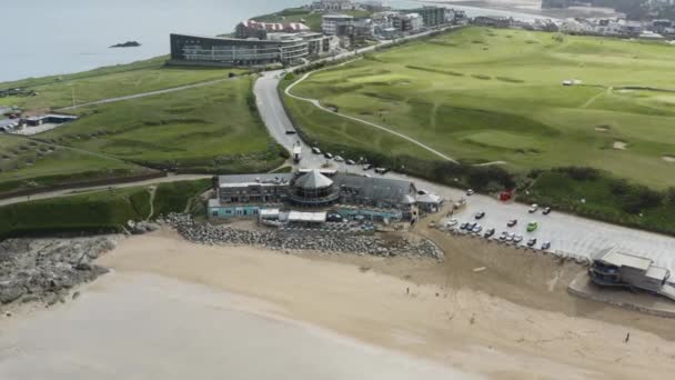 Restaurante Fish House Fistral Beach Bar Costa Newquay Cornwall Reino — Vídeo de stock