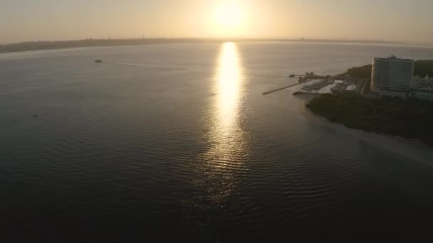 Paisaje Amanecer Vista Mar Portugal — Vídeo de stock