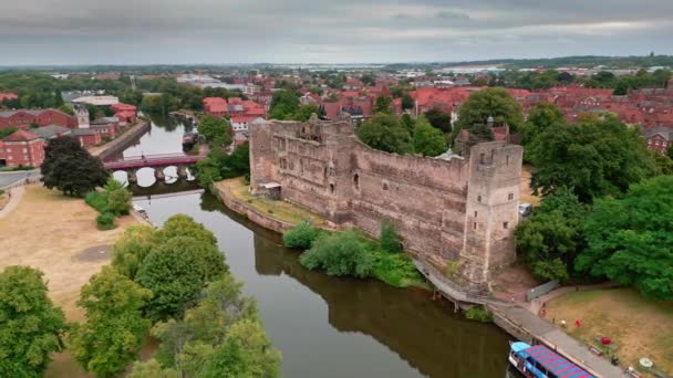 Strzał Panoramiczny Patrzący Zamek Newark — Wideo stockowe