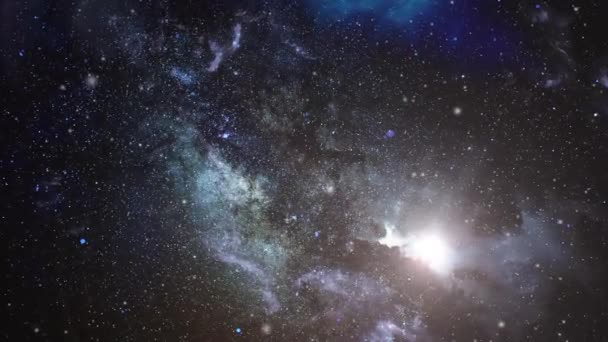 周囲の明るい光が宇宙に浮かんでいる星雲 — ストック動画