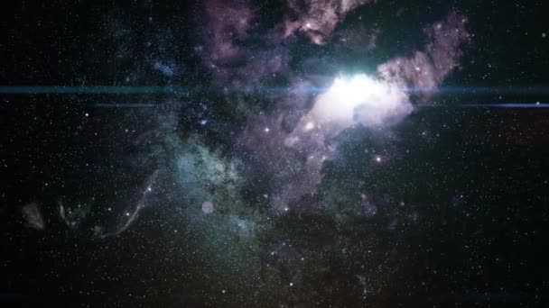 広大な宇宙の中で動いている謎の星雲の眺め — ストック動画