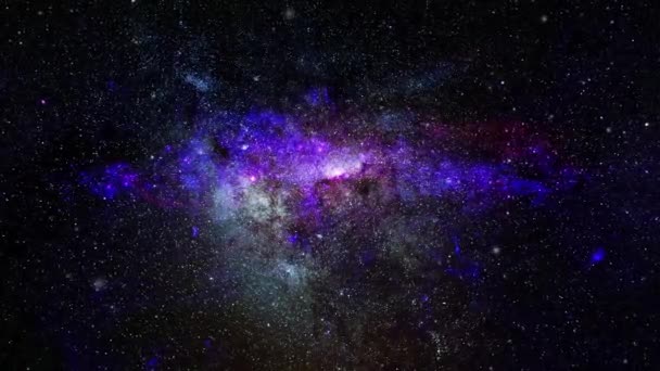 Galaxies Flottant Dans Univers Sombre — Video