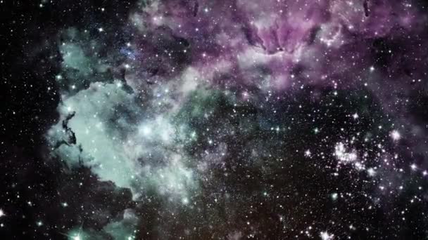 Nebulosa Que Move Flutua Universo Escuro — Vídeo de Stock